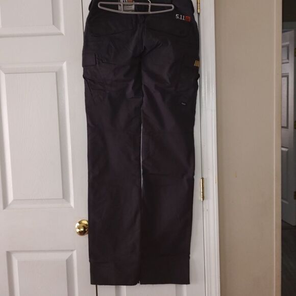 5.11 Tactical Women's Nascar logo  Charcoal  Stryke Pants  Sz 4 unhemmed - Picture 4 of 12